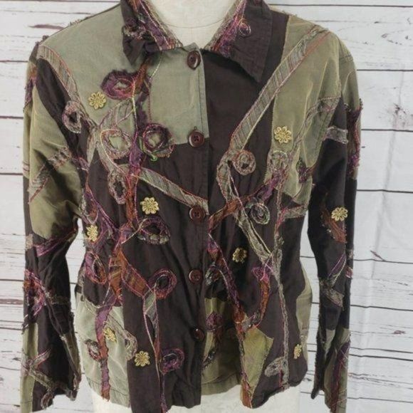 Ronnie Salloway large gyspy hobo button down shirt - Picture 2 of 8